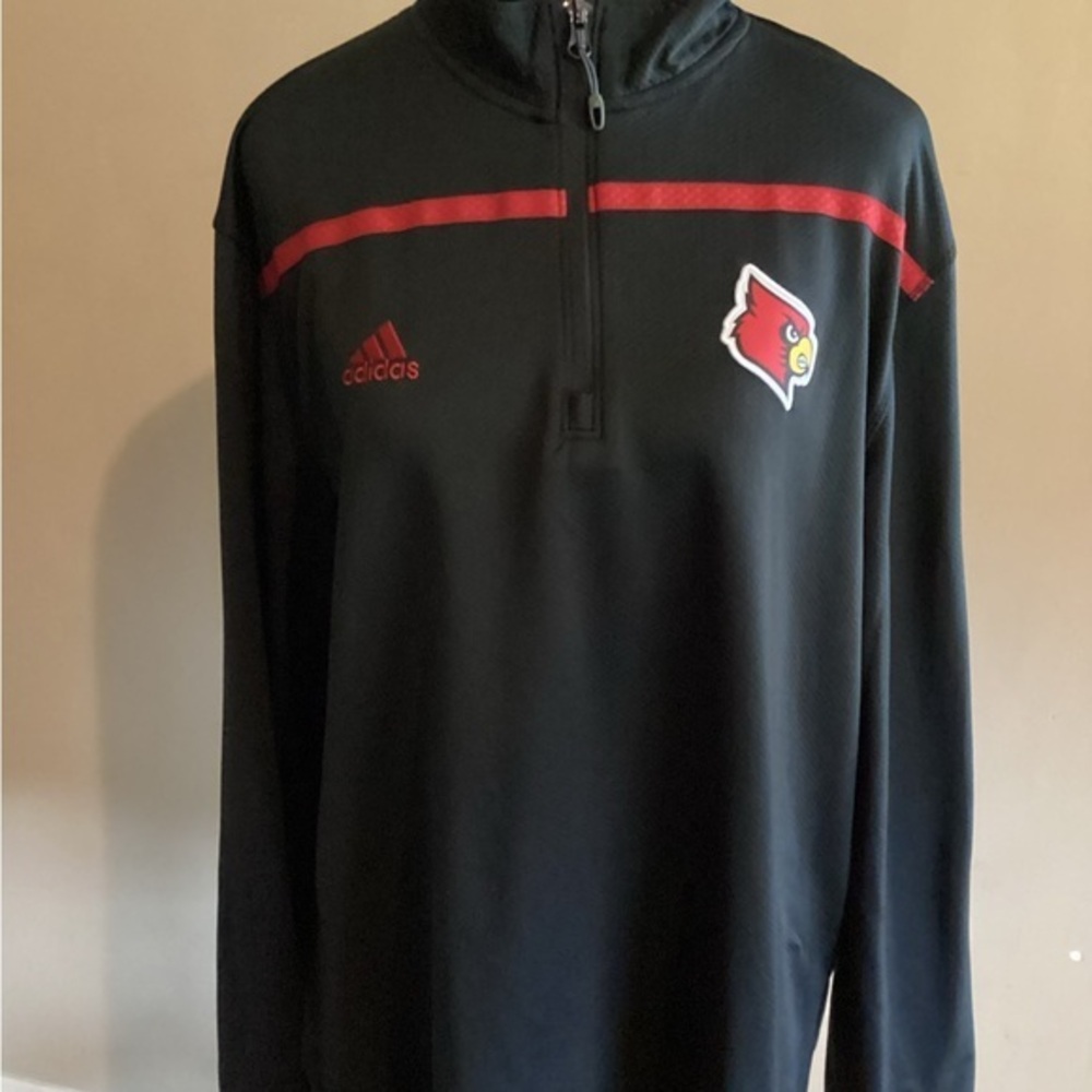 UEC LOUISVILLE CARDINALS Adidas Climalite 3/4 Zip Pullover Size Large